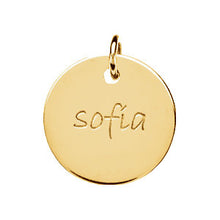 Load image into Gallery viewer, 14K Gold Engravable Large Disc Pendant 15.9 mm, Pendant,  - [Wachler]