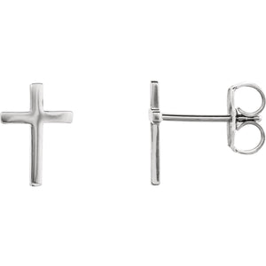 Platinum Cross Earrings, Earrings,  - [Wachler]