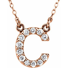 Load image into Gallery viewer, 14K Gold Diamond Initial Pendant