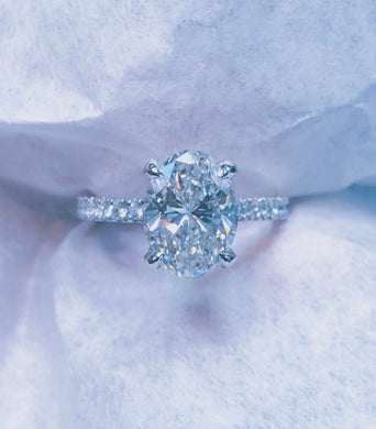 Oval Hidden Halo Engagement Ring, Engagement Ring,  - [Wachler]