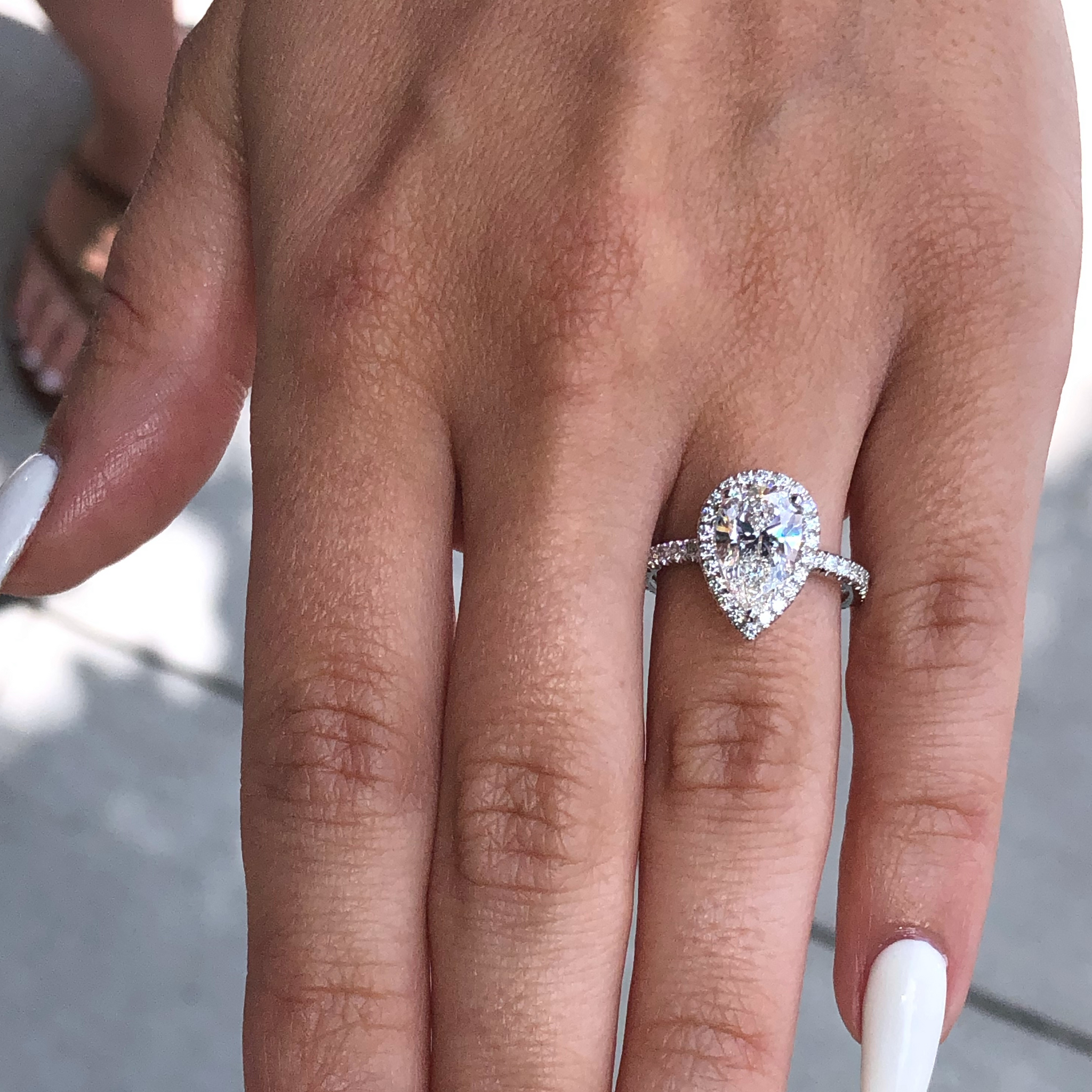 Pear Shape Cathedral Halo Setting Wachler Diamonds