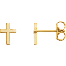 Load image into Gallery viewer, 14K Gold Cross Earrings, Earrings,  - [Wachler]