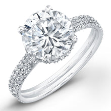 Load image into Gallery viewer, Round Solitaire Two Row Diamond Engagement Ring, Engagement Ring,  - [Wachler]