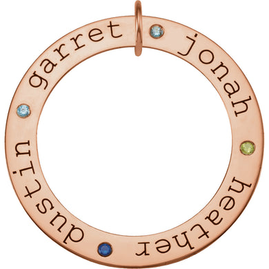 14K Gold Four-Stone Engravable Forever Loop Pendant, Pendant,  - [Wachler]