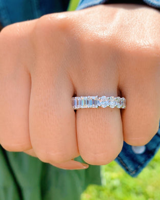Dual Diamond Eternity Band