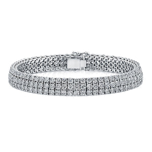 3 Row Round Cut Diamond Bracelet, Bracelet,  - [Wachler]