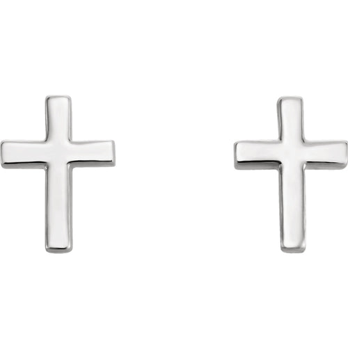 Platinum Cross Earrings, Earrings,  - [Wachler]