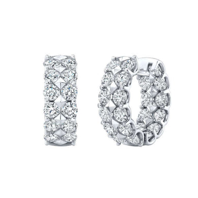Two Row Diamond Hoop Earrings, Earrings,  - [Wachler]