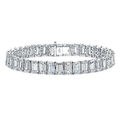 Emerald Cut Diamond Tennis Bracelet, Bracelet,  - [Wachler]