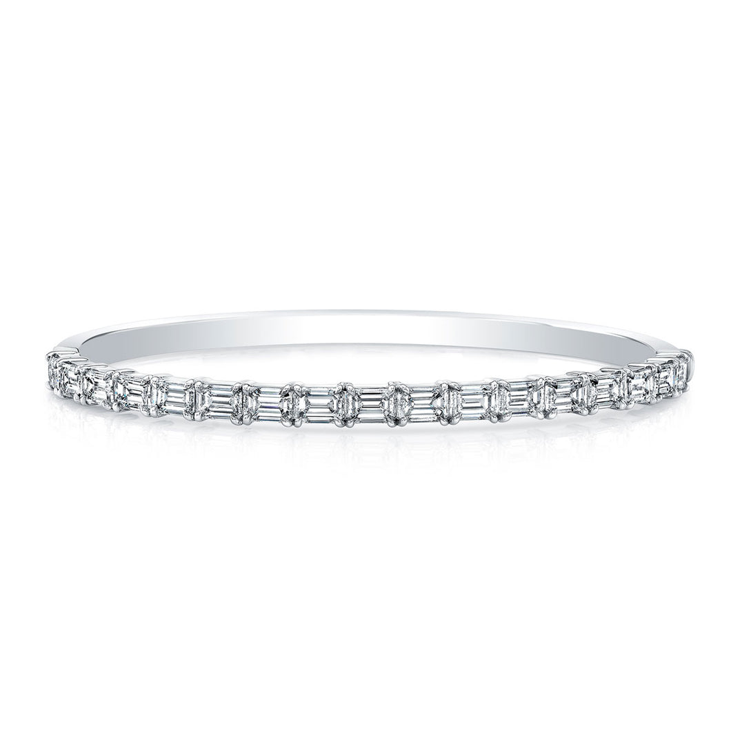 Bangle Hinge East West Emerald Diamond Bracelet, Bracelet,  - [Wachler]