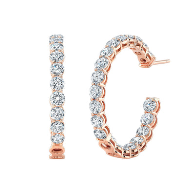 6.25ct Round Diamond Hoop Earrings, Earrings,  - [Wachler]