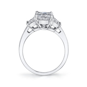 Emerald Cut with Step Trapezoid Cut Engagement Ring, Engagement Ring,  - [Wachler]