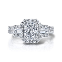 Load image into Gallery viewer, Halo Radiant Tapered Baguette Engagement Ring, Engagement Ring,  - [Wachler]