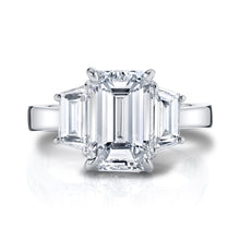 Load image into Gallery viewer, Emerald Cut with Step Trapezoid Cut Engagement Ring, Engagement Ring,  - [Wachler]