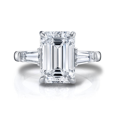 Emerald Cut set with Tapered Baguettes Engagement Ring, Engagement Ring,  - [Wachler]