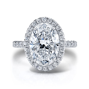 5 Carat Oval Halo Engagement Ring, Engagement Ring,  - [Wachler]