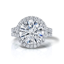 Load image into Gallery viewer, Round Brilliant Cut Halo Split Engagement Ring, Engagement Ring,  - [Wachler]