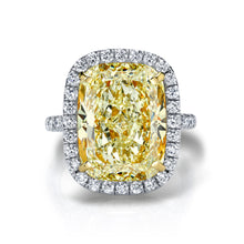 Load image into Gallery viewer, Fancy Light Yellow Cushion Halo Engagement Ring, Engagement Ring,  - [Wachler]