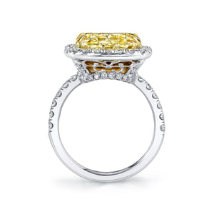 Fancy Light Yellow Cushion Halo Engagement Ring, Engagement Ring,  - [Wachler]