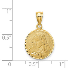 Load image into Gallery viewer, 14K Brushed Diamond-Cut Virgin Mary Pendant
