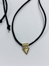 Load image into Gallery viewer, Vintage Triangle Diamond &amp; Yellow Gold Pendant