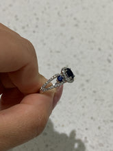 Load image into Gallery viewer, Small Oval Sapphire Diamond Ring