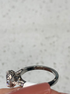 Tacori 18k White Gold Ring With Diamonds & Cubic Zirconia