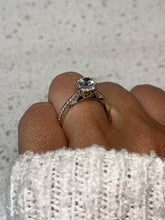 Load image into Gallery viewer, Tacori 18k White Gold Diamond Halo &amp; Cubic Zirconia Ring