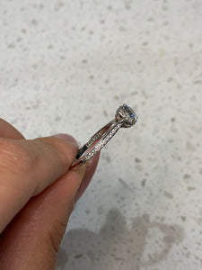 Tacori 18k White Gold Diamond Halo & Cubic Zirconia Ring