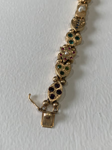 Vintage Slide Charm Bracelet 14k Yellow Gold
