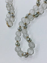 Load image into Gallery viewer, Pearl &amp; Crystal 24&quot; 14k Gold Necklace