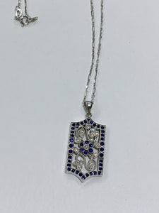 Vintage Sapphire & Diamond Floral Pendant