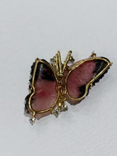 Load image into Gallery viewer, Rhodochrosite Cluster Butterfly Diamond Pendant