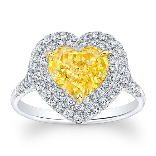 Fancy Yellow Heart Shaped Diamond Fashion Ring, Fashion Rings,  - [Wachler]
