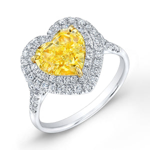 Fancy Yellow Heart Shaped Diamond Fashion Ring, Fashion Rings,  - [Wachler]