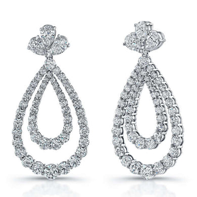 12.97ct Round and Pear Shaped Diamond Earrings, Earrings,  - [Wachler]