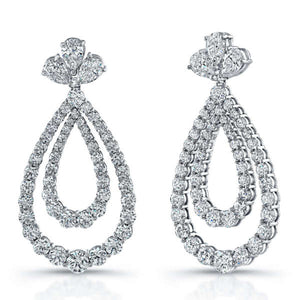 12.97ct Round and Pear Shaped Diamond Earrings, Earrings,  - [Wachler]