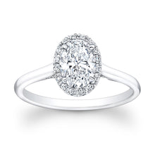 Load image into Gallery viewer, Oval Cut Diamond Engagement Ring with Pave Halo, Engagement Ring,  - [Wachler]