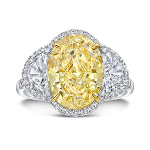 Fancy Yellow Oval Cut Diamond Engagement Ring, Engagement Ring,  - [Wachler]