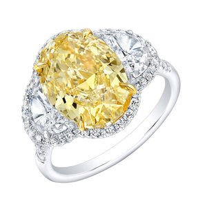 Fancy Yellow Oval Cut Diamond Engagement Ring, Engagement Ring,  - [Wachler]