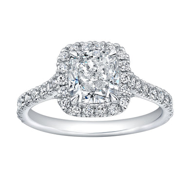 Cushion Cut Diamond Cut with Pave Halo, Engagement Ring,  - [Wachler]
