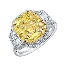 Load image into Gallery viewer, Fancy Yellow Radiant Cut Diamond Engagement Ring with Pave Halo, Engagement Ring,  - [Wachler]