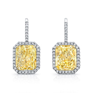 Radiant Cut Yellow Diamonds Stud Earrings, Earrings,  - [Wachler]