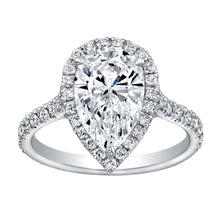 Load image into Gallery viewer, Pear Cut Diamond Engagement Ring with Pave Halo, Engagement Ring,  - [Wachler]