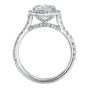 Pear Cut Diamond Engagement Ring with Pave Halo, Engagement Ring,  - [Wachler]