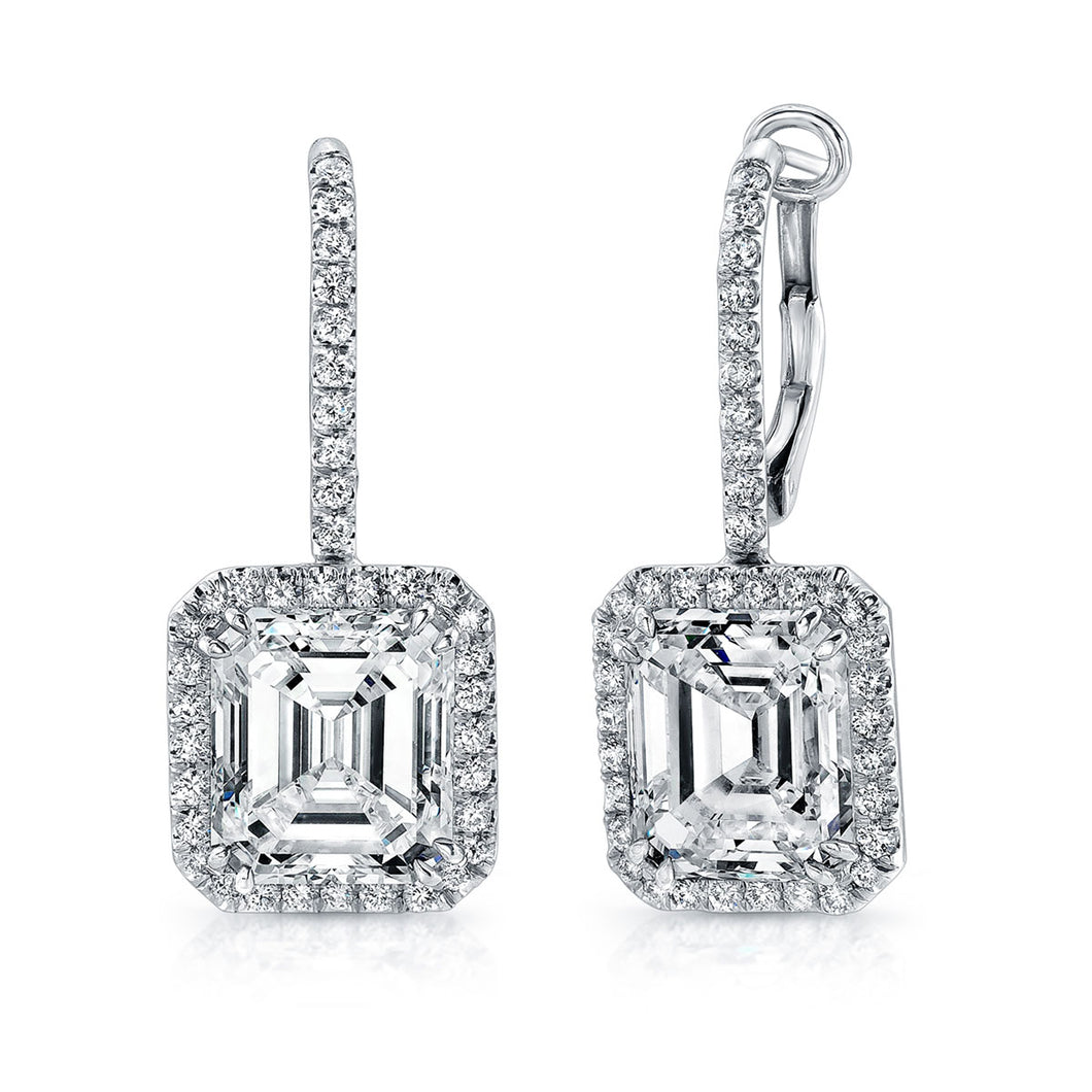 Emerald Cut Diamond Drop Earrings, Earrings,  - [Wachler]