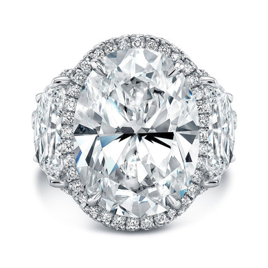 Oval Cut Diamond Engagement Ring with Pave Halo, Engagement Ring,  - [Wachler]