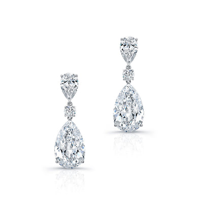 Pear Shaped Diamond Dangle Earrings, Earrings,  - [Wachler]