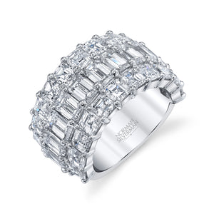 Multi Cut Diamond Wedding Ring, Bridal,  - [Wachler]