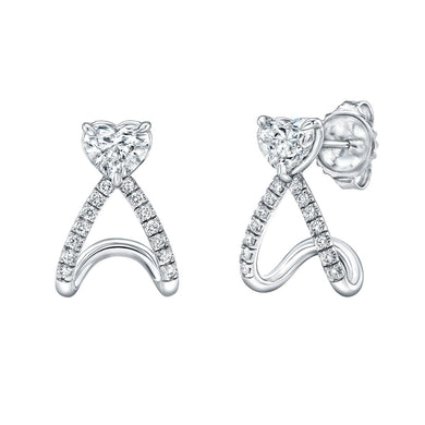 Heart Shaped Huggie Earrings, Earrings,  - [Wachler]